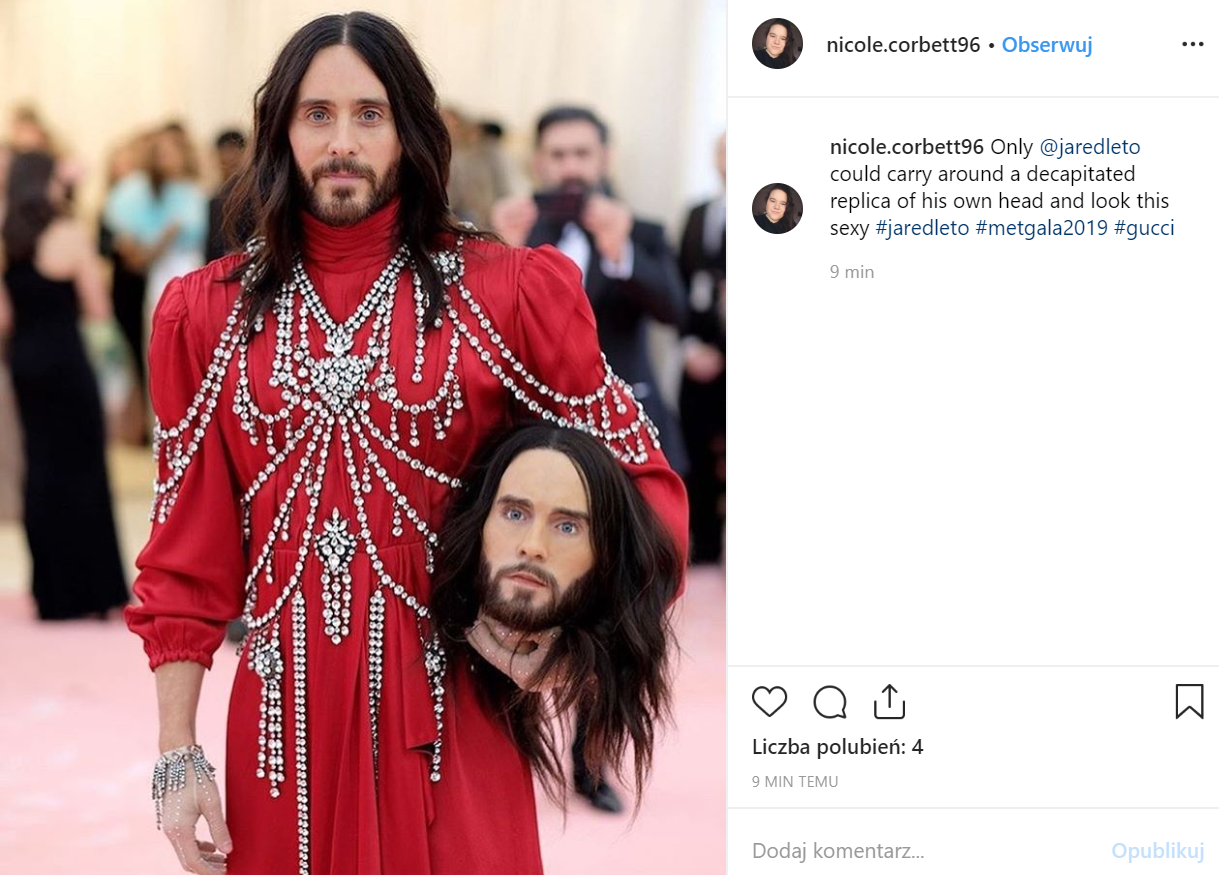 Jared Leto w stroju Gucci